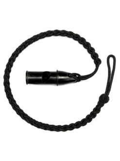 Signalpfeifenschnur mit Pfeife schwarz, lang