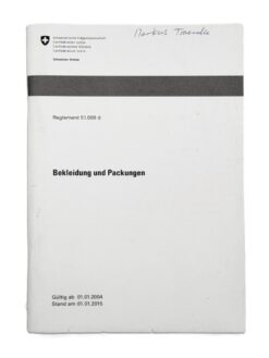 Reglement 51.009 d, Bekleidung und Packungen, 2015