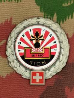 Béretemblem Festungsartillerie Schule Sion, Variante 1