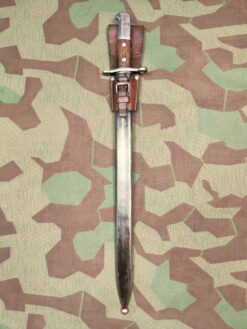 Sägebajonett Ord. 1914, Waffenfabrik Neuhausen, mit Stahlscheide, zu K11, mit Frosch