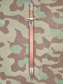 Sägebajonett Ord. 1914, Waffenfabrik Neuhausen, mit Lederscheide, ohne Seriennummer