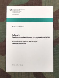 Reglement 53.096 V d, Anhang 4: Stoffplan Grundausbildung Sturmgewehr 90 (AGA), 2008