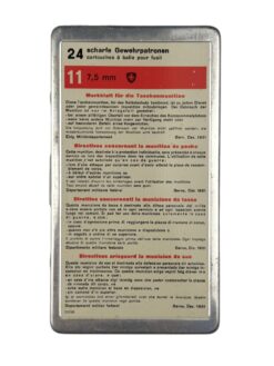 Munitionsschachtel 7.5 mm Gewehrpatrone 11 Taschenmunition, 24 Patronen, silber, Variante 1