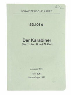 Reglement 53.101 d, Der Karabiner (Kar. 11, Kar. 31 und Zf. Kar.), 1956, 1961, 1971