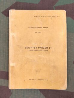 Reglement 54.111 d, LEICHTER PANZER 51 TURM UND BEWAFFNUNG, 1963