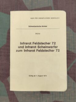 Reglement 54.008 d, Infrarot Feldstecher 72 und Infrarot Scheinwerfer zum Infrarot Feldstecher 72, 1974