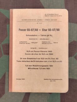 Reglement 65.130 df, Panzer 55-57/60 Schusstafeln, 1964