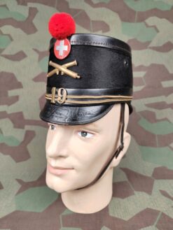 Tschako Ord. 1898, (3) Oberleutnant schwere Mot Kan Batterie 19, Auszug, Grösse 52