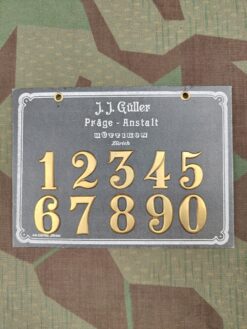 Mustertafel Ord. 1861 Nummer 1 bis 0 zu Tschako, Gold, Reproduktion