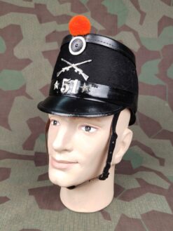 Tschako Ord. 1898, (0) Füsilier Bataillon 051 Kompanie 3, Basel-Stadt, Landsturm, Grösse 56