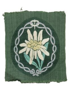 Ärmelabzeichen Wehrmacht, Gebirgsjäger, Edelweiss, gewobenes Stoffstück, Variante 2