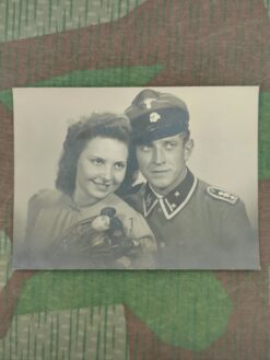 Foto, Waffen-SS, (12) SS-Hauptscharführer mit Frau, Reproduktion