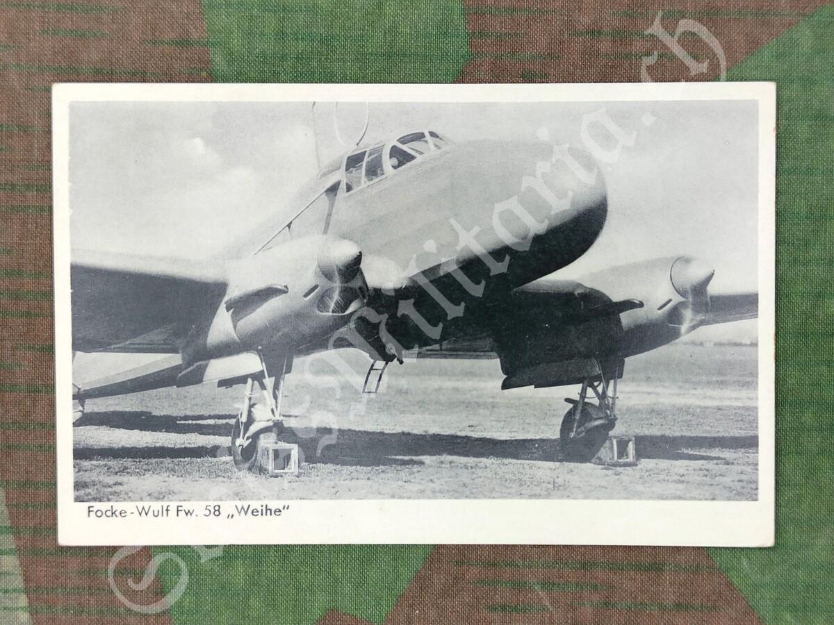 Postkarte, Luftwaffe, Flugzeug Focke-Wulf Fw 58 „Weihe“, Variante 1 – Bild 3