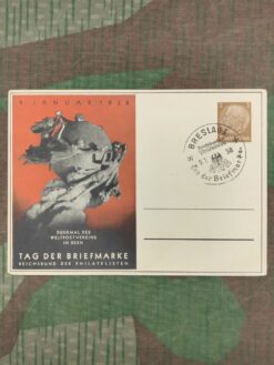 Postkarte, Denkmal des Weltpostvereins in Bern, Tag der Briefmarke
