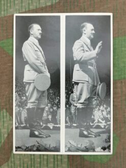 Zigarettenbild, Sammelwerk Nr. 15, Gruppe 65, Bild Nr. 036, Der Redner Adolf Hitler vor der Jugend. Reichsparteitag 1935