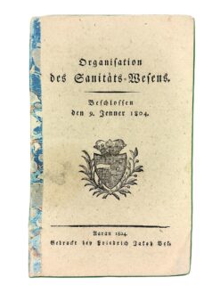 Reglement, Organisation des Sanitäts-Wesens, 1804