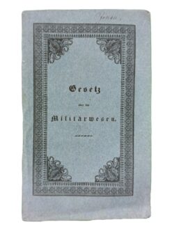 Reglement, Gesetz über das Militärwesen, 1833