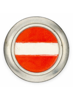 Kokarde Ord. 1898 zu Feldmütze für Infanterie Kp 4, Silber, Variante 1