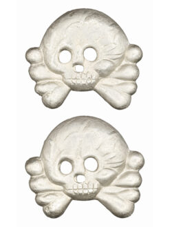 Totenköpfe für Kragenspiegel, Wehrmacht, Panzertruppe, Reproduktion, Set