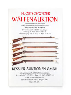 Katalog, Ostschweizer Waffenauktion Nr. 14, 2003