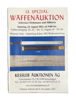 Katalog, Spezial-Waffenauktion, 2013