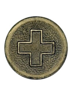 Uniformknopf Ord. 1914 für Mannschaft, 16.3 mm, messingfarben, W. Schärer, Variante 2