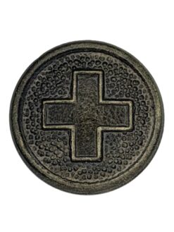 Uniformknopf Ord. 1914 für Mannschaft, 16.4 mm, dunkelgrau, W. Schärer