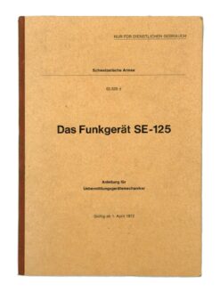 Reglement 65.529 d, Das Funkgerät SE-125 Anleitung für Übermittlungsgerätemechaniker, 1971